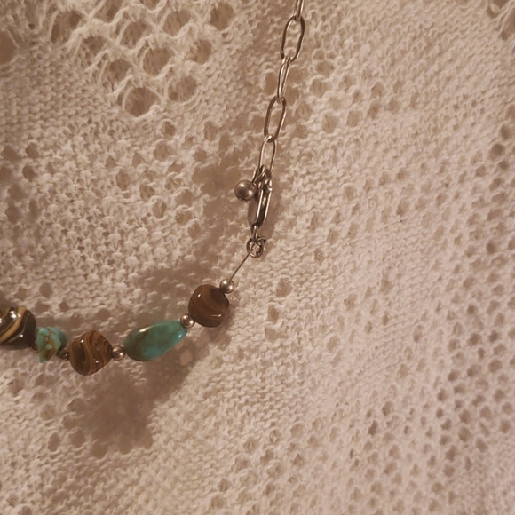 Vintage turquoise and tigers eye necklace - Picture 3 of 3